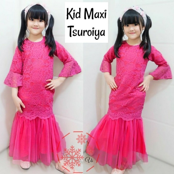Gamis Duyung Brukat Anak / Gamis Brukat Anak Maxi Tsuroiya 4-5 Tahun - Fanta
