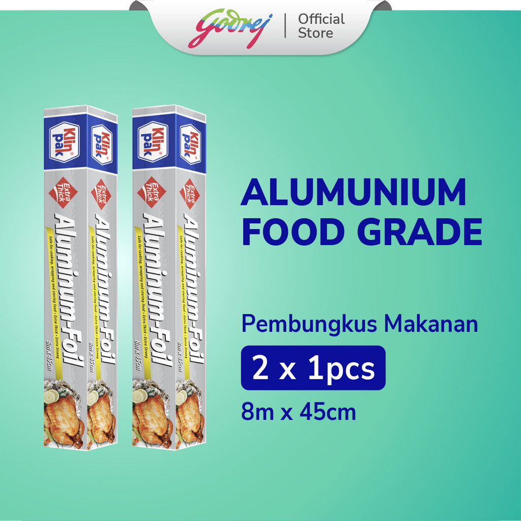 Klinpak Aluminium Foil Jumbo 8m X 45cm [2pcs] - Aluminium Foil