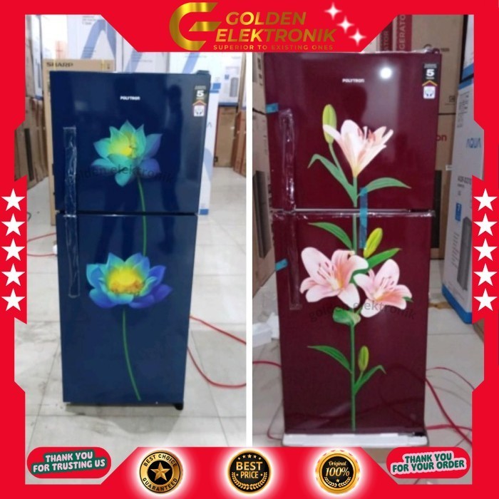 Kulkas POLYTRON 2 Pintu Metallic 240 Liter PRB 287PR/LB PRB287 PR/LB PRB 287 LB/PR