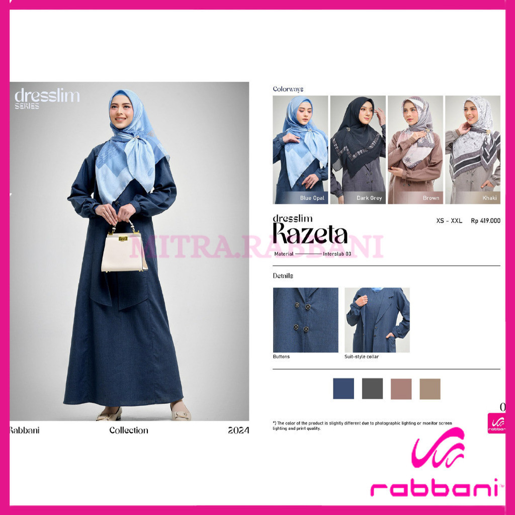 RABBANI ORI -  Dresslim Razeta / Gamis Dresslim Rabbani Terbaru Original Murah Mitra Rabbani