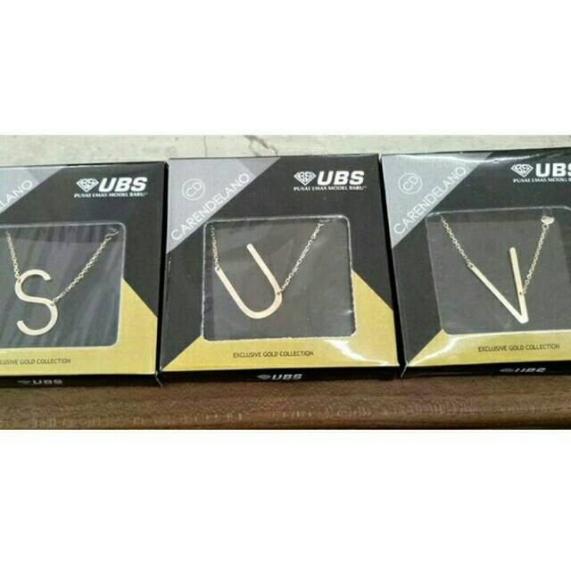 Kalung set anak dan dewasa e asli  750 75 17k huruf inisial abjad alpha star carendelano alphastar a