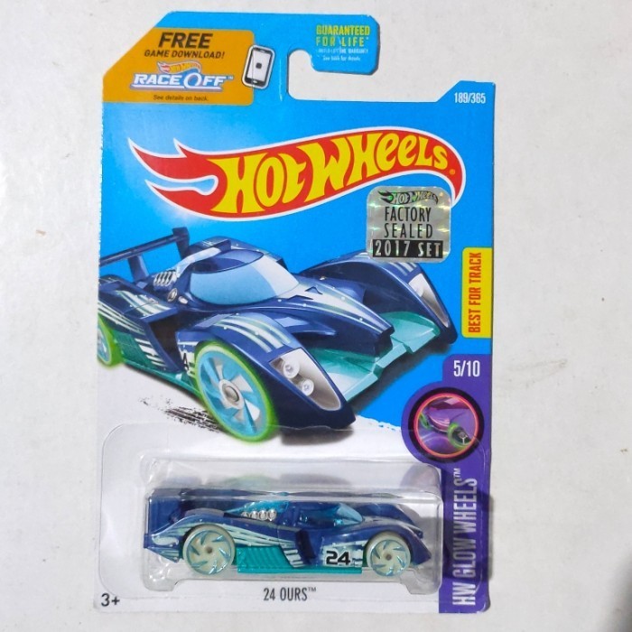HW Hot Wheels 24 Ours biru Glow Wheels Factory Sealed 2017 -DD24