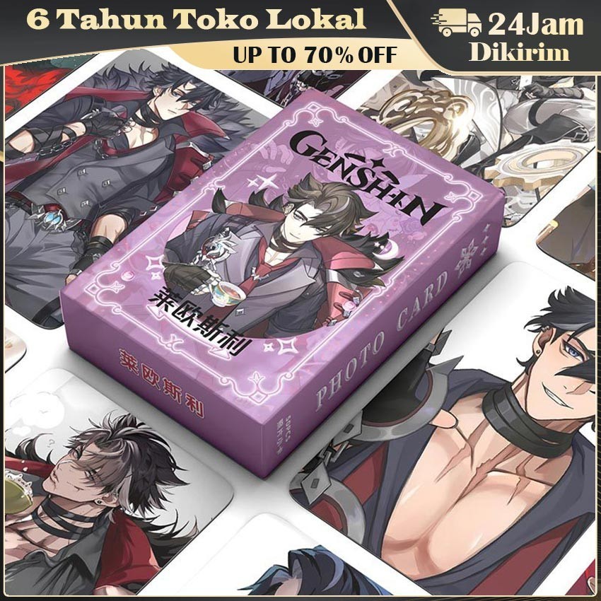 50pPcs / Box Genshin Impact Edition Photocard Anime / Koleksi Photocard Anime Game Genshin Impact