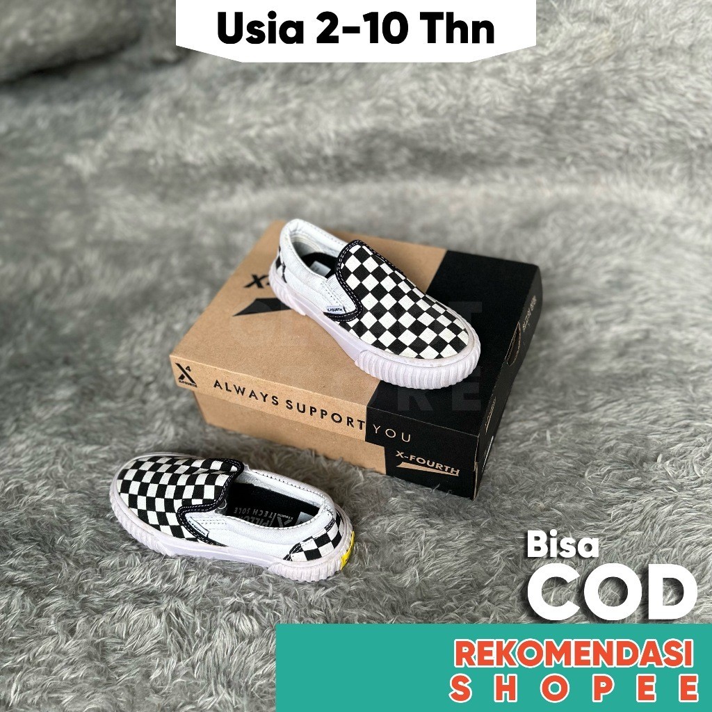 SEPATU SLIPON anak CATUR slop tanpa tali sepatu anak laki laki dan perempuan cowo cwe untuk sekolah