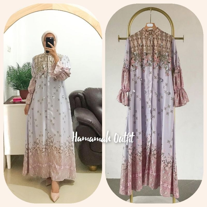 Rena Dress / Gamis prada silk premium / Dress pesta kondangan / Gamis wisuda muslimah XL / Dress pes