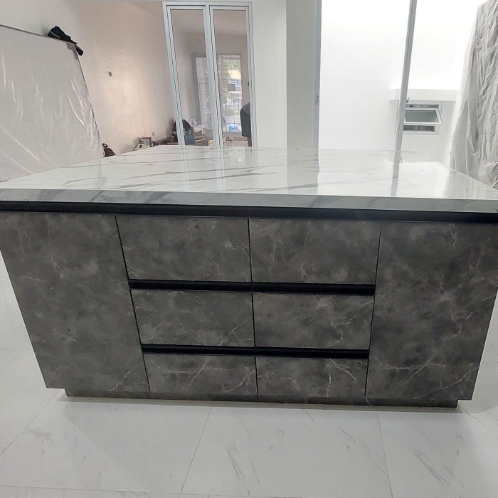 meja island dapur hpl top quadra minimalis modern
