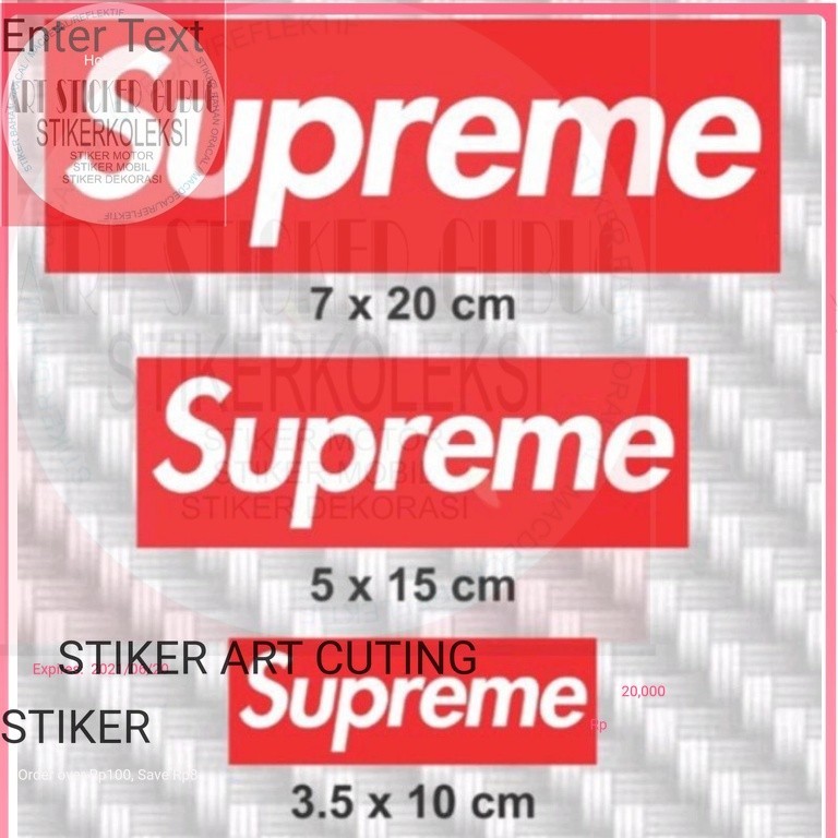 

Sticker cutting SUPREME cocok untuk aksesoris