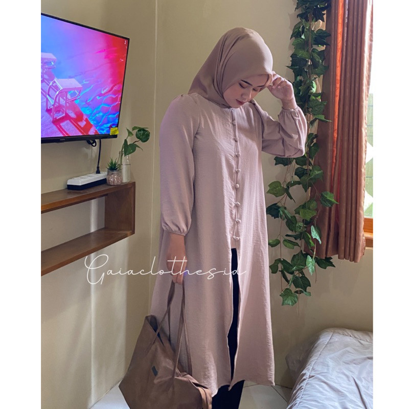 Amena Midi Dress | Midi Dress Muslim Polos  |  Dress Muslim Simple |  Tunik Wanita Muslim  |  Midi D