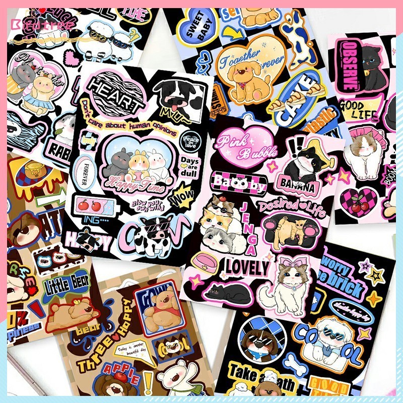 COD Stiker Retro Amerika Stiker DIY Buku Pegangan Gaya Keren Yang Manis Stiker Hewan Lucu