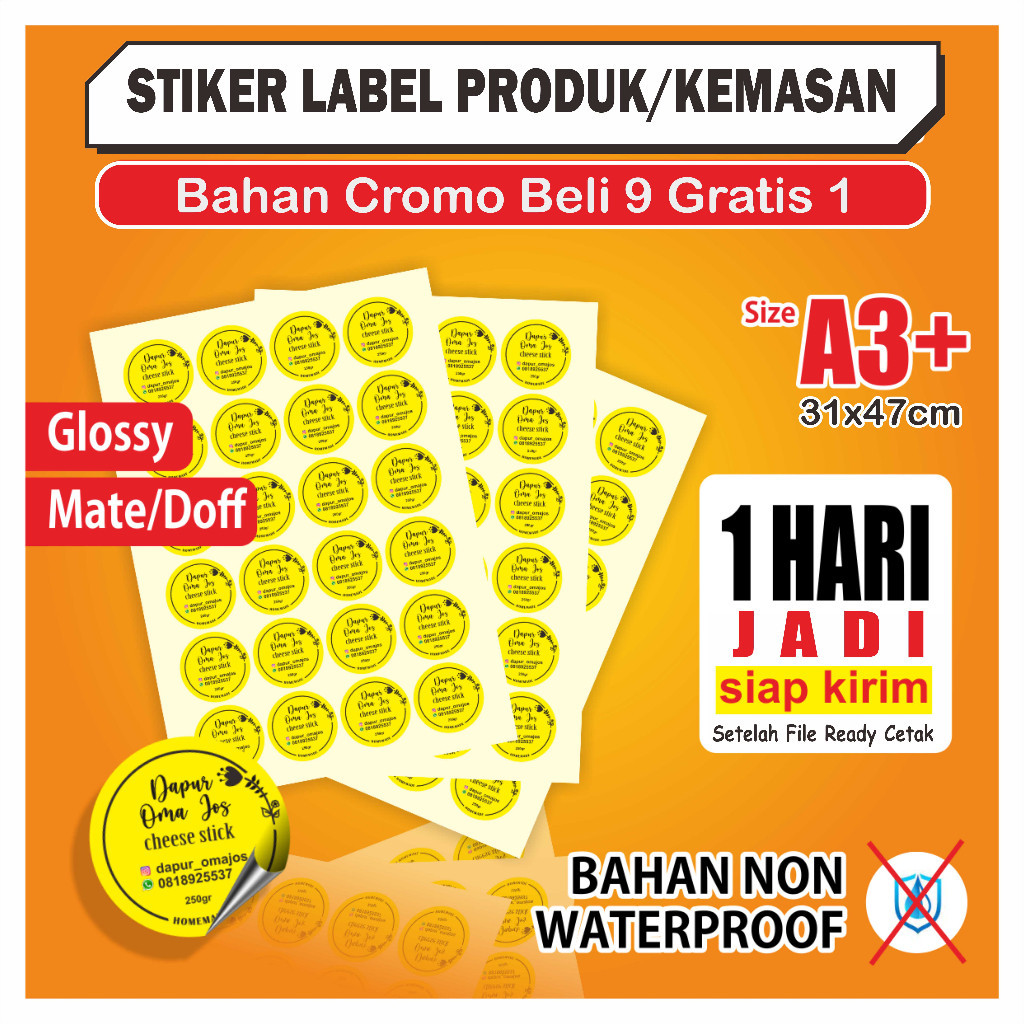 

Stiker Label Produk_Sticker Cromo_Label Kemasan A3+