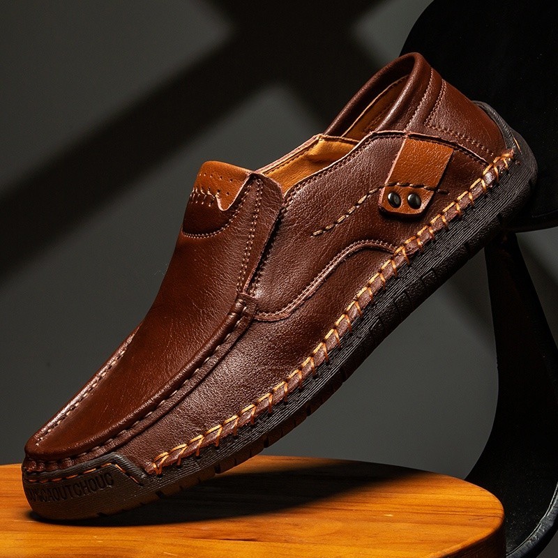 PROMO PREMIUM Klasik Import Kulit Asli Sepatu Pantofel Pria Formal Kerja Kantor Casual Loafer Cowok Lentur Ringan Handmade Keren 225