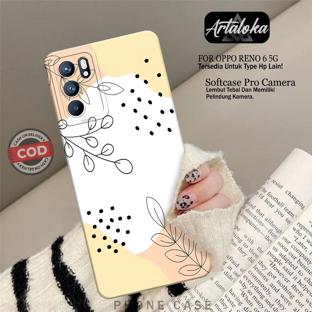 Softcase Hp Oppo Reno 6 5G Fashion Case Pattern Case Oppo Reno 6 5G Silikon TPU Pro Camera Casing Op