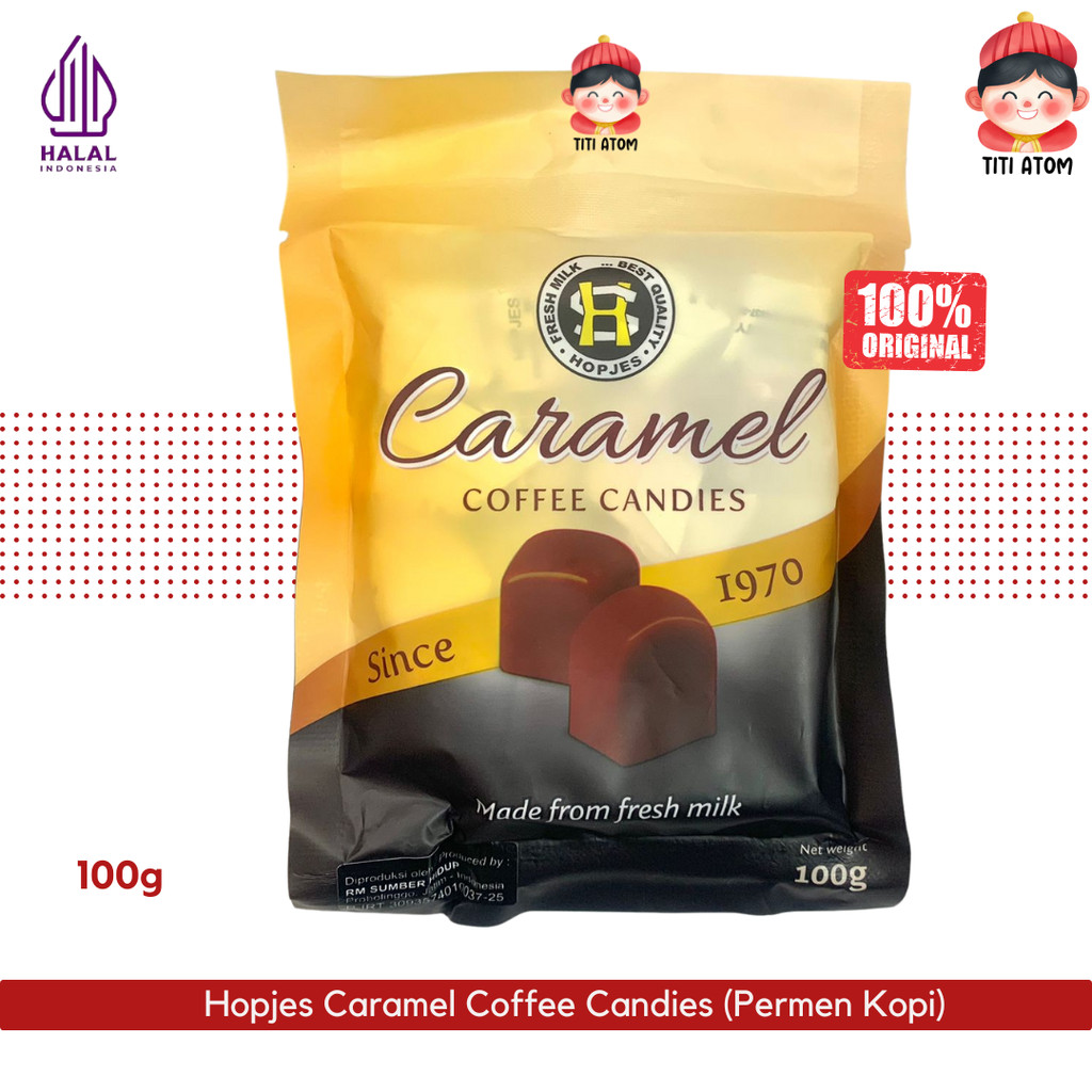 

Hopjes SH Caramel Coffee Candy (Permen Kopi Rasa Karamel) 100g