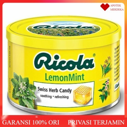 

Ricola Lemon Mint Swiss Herb Candy 100 Gr / Permen Ricola Lemon Mint