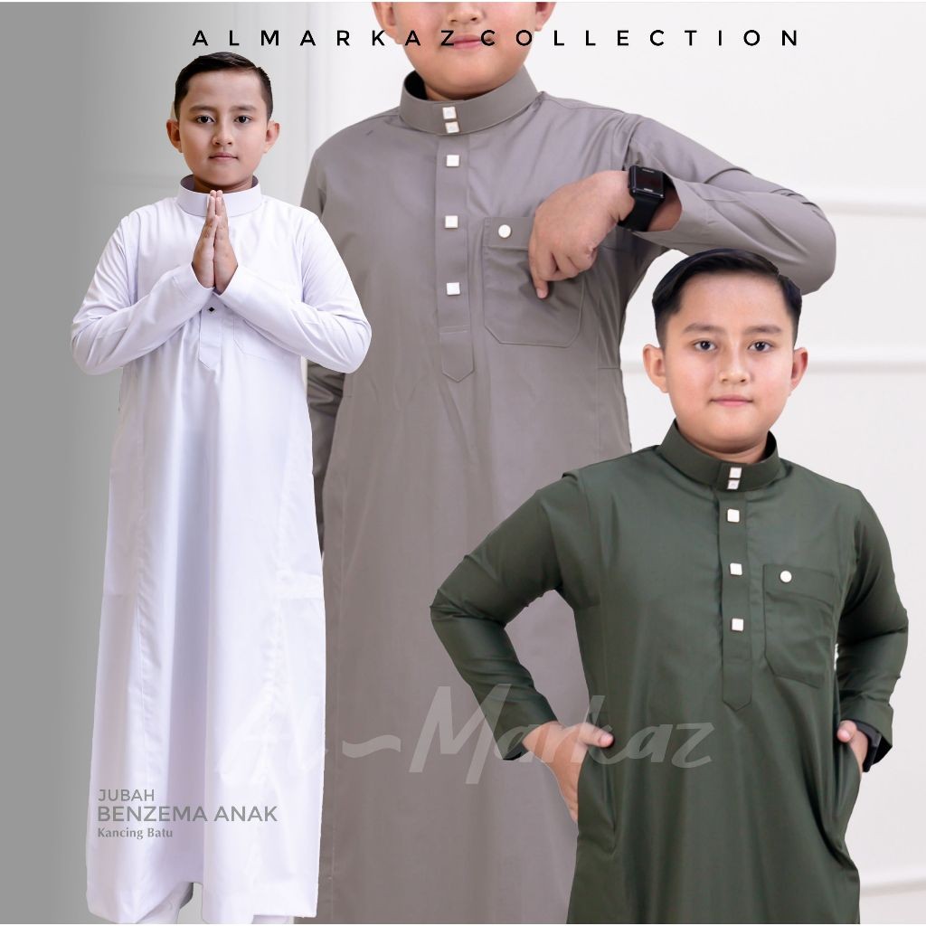 GF36TF Jubah Pria Muslim Premium Slimfit Anak "Benzema Series 2"