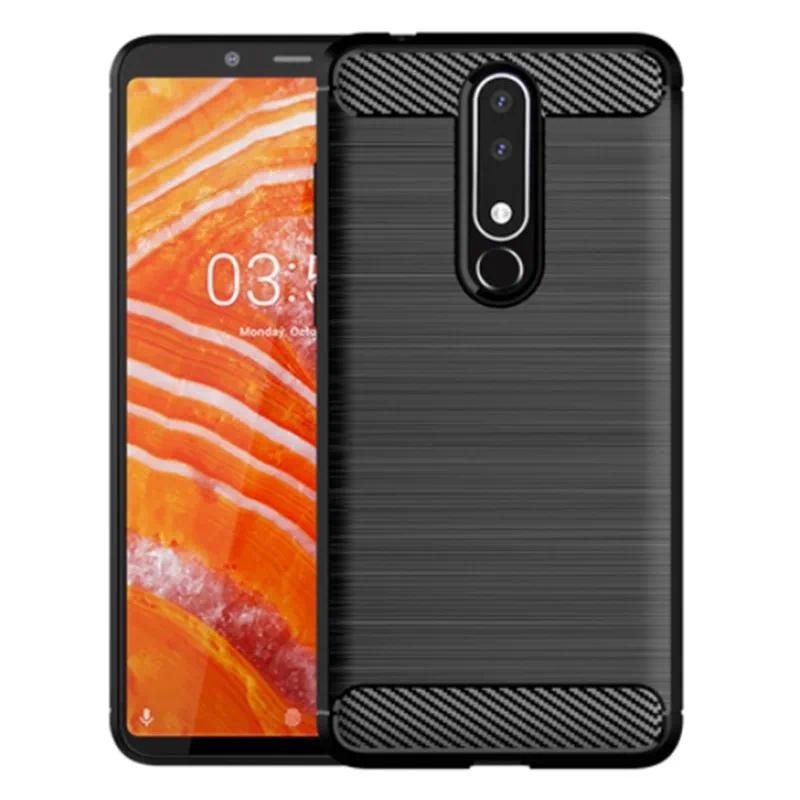 For Nokia 3.1 Plus Phone nokia 3.1plus case casing Soft Silicone Carbon Fiber Back cover