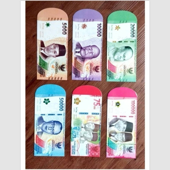 

AMPAU UANG UK L AMPLOP UK BESAR LEBARAN UK 16X 8 CM ISI 50 LEMBAR - UANG MIX L