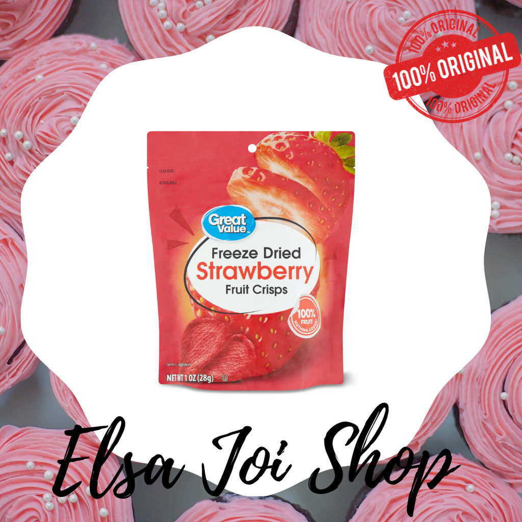 

ELSAJOISHOP - Great Value Freeze Dried Strawberry Fruit Crisp - 28 Gr