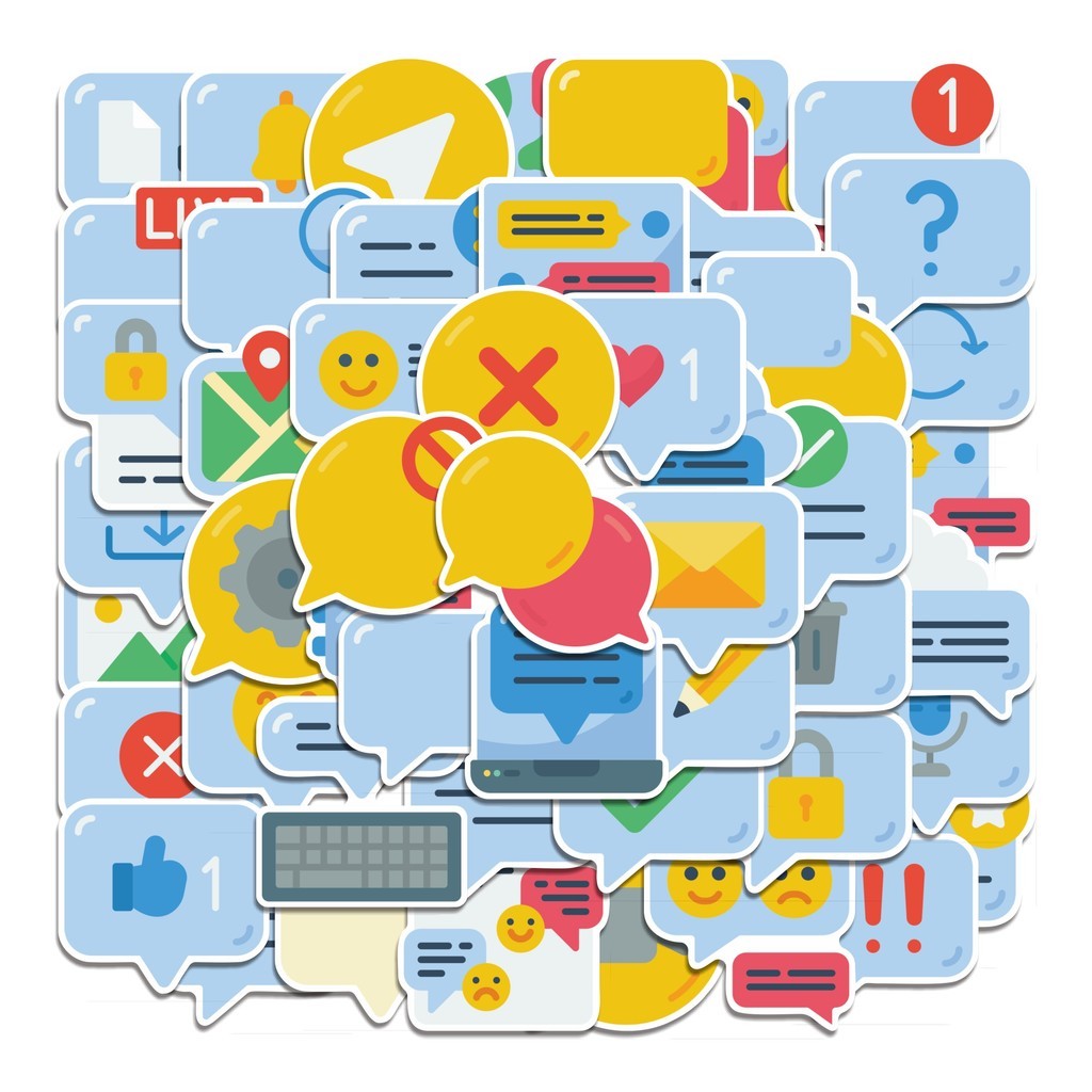 

COD 50 Pcs Stiker Chat Lucu Anti Air Untuk Dekorasi Notebook Sepeda Skateboard Handphone