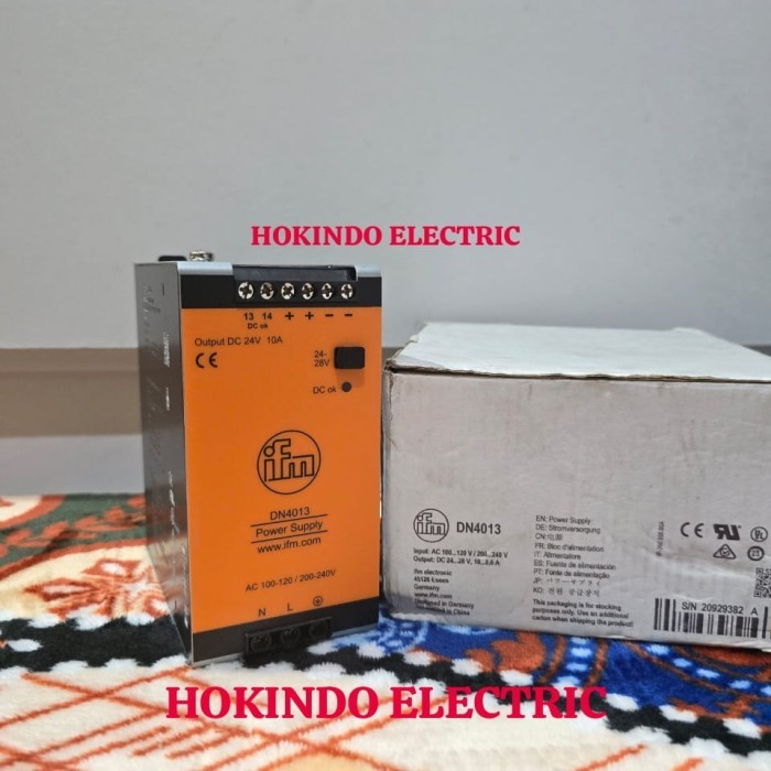 POWER SUPPLY IFM DN4013 24VDC10A 1PHASE 10A 24VDC 240W iFm DN4013 ASLI