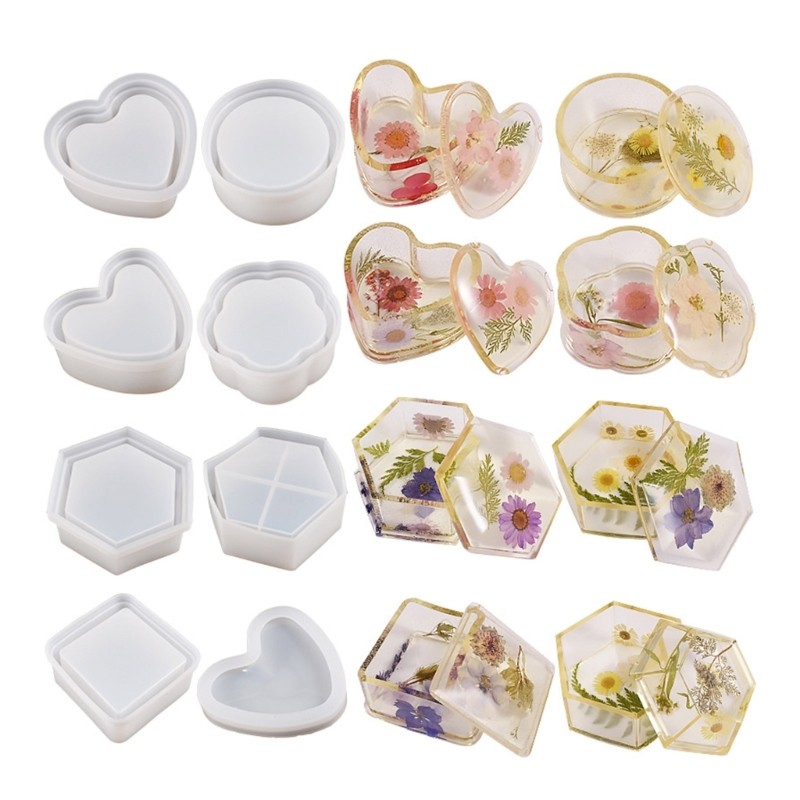 

DIY Crystal Epoxy Resin Jar Mold Storage Box Silicone Mould for DIY Jewelry Box