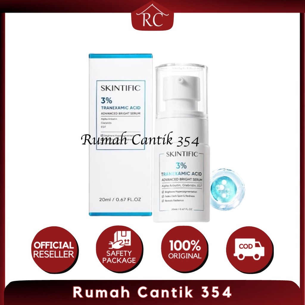 Rumah Cantik 354 SKINTIFIC 3% Tranexamic Acid Advanced Bright Serum 20ml | Serum Mencerahkan Dark Sp