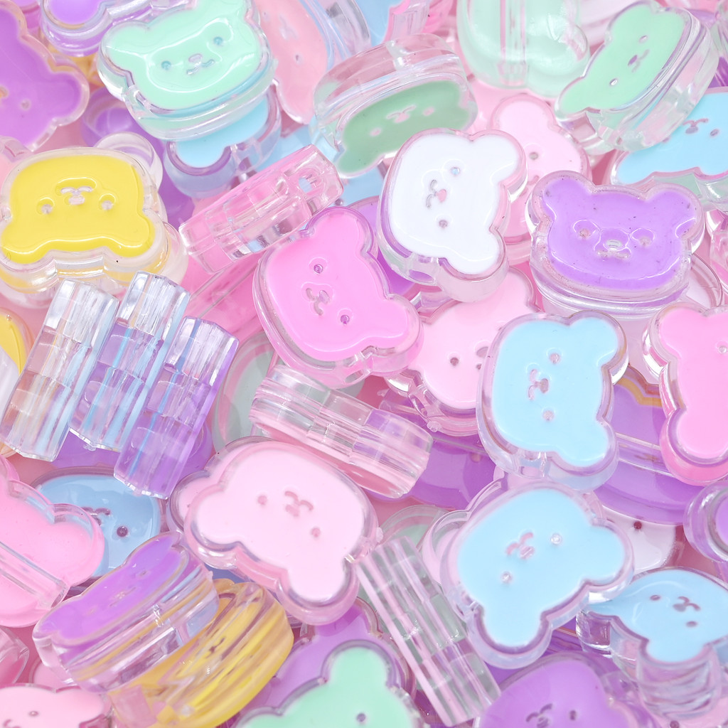 

24x19mm Cute Bear Head Acrylic Beads Loose Spacer Beads For Jewerly Making DIY Kids Bracelet Necklace Handmade Accessories 10pcs