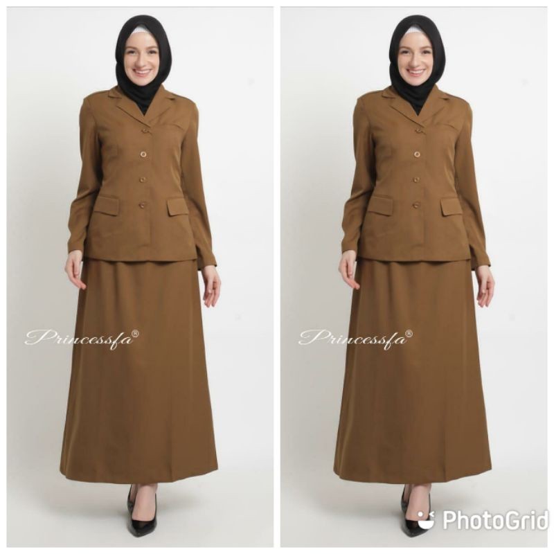 SALE Blezer PRINCESSFA Kheki tua/ Seragam Kheki tua wanita/ Blezer PDH Kheki Tua PRINCESSFA/ Seragam