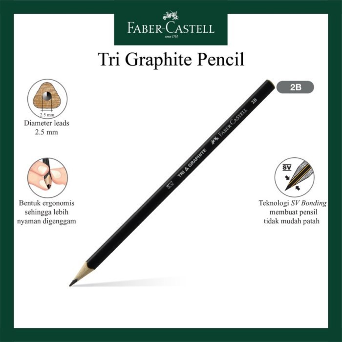 

Pensil Tri Graphite 2B Black Faber Castel 111832/PCS