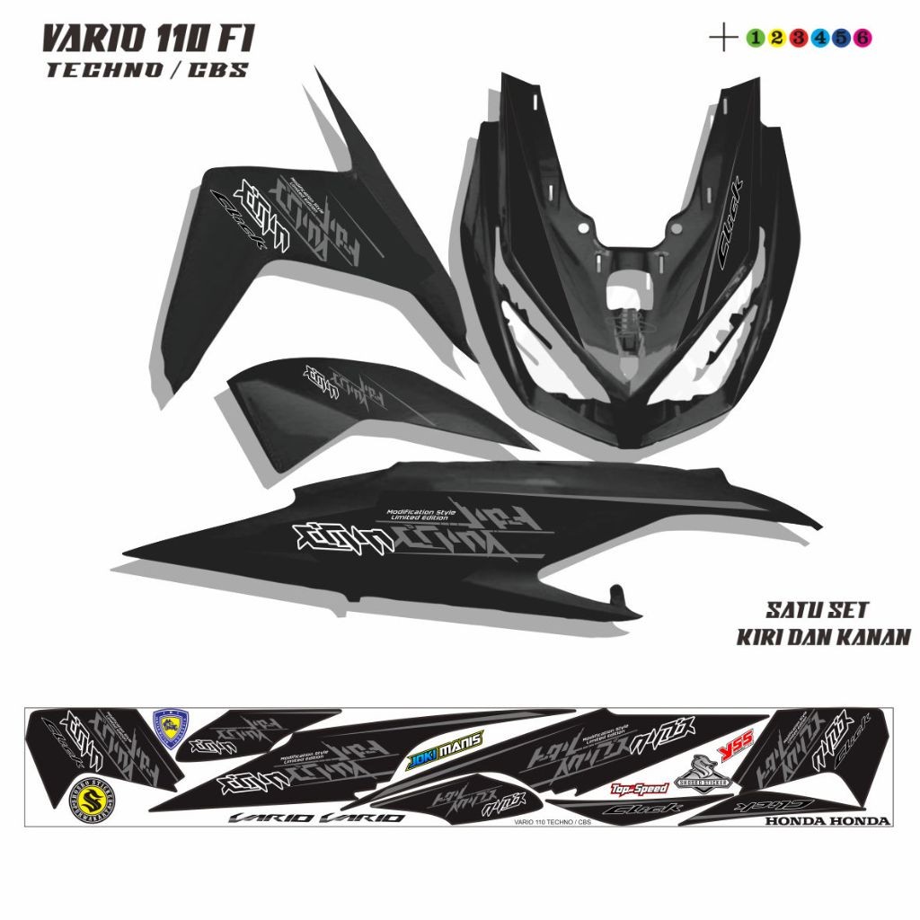 VARIASI MOTOR STRIPING STIKER MOTOR VARIO CBS 110 / STIKER VARIASOI  VARIO OLD TECHNO 110