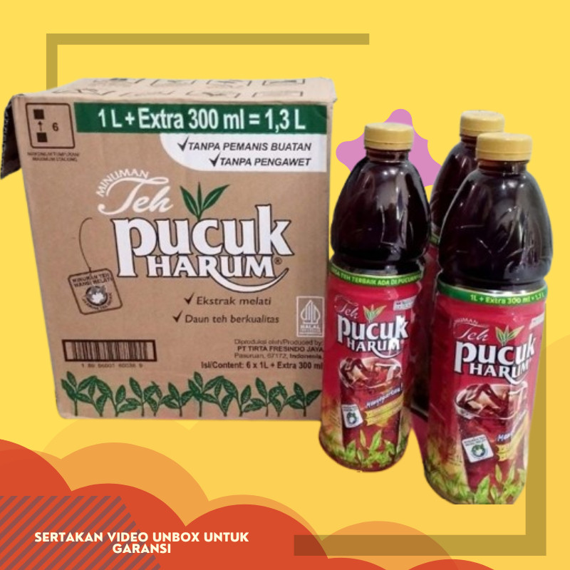 

TEH PUCUK HARUM JUMBO BESAR 1,3 L 1 Dus Teh Pucuk Botol BESAR 1300mL