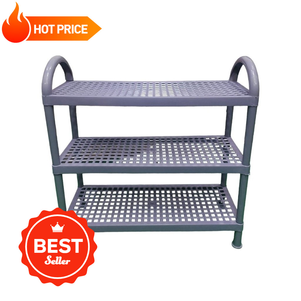 RAK SEPATU 3 SUSUN PLASTIK PREMIUM PRODUCT - Rak Besar / Tempat Sandal / Rak Sepatu Kokoh Plastik