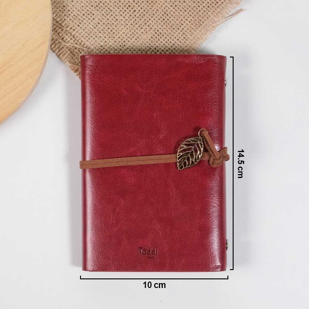 

Toddi PHANTACI Buku Catatan Binder Kulit Retro Leaf Kertas B7 - BSD666 RJ4