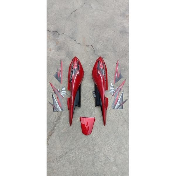 COVER BODY BODI BELAKANG HONDA TIGER REVO TIREV MERAH MARUN SET STRIPING NARITA
