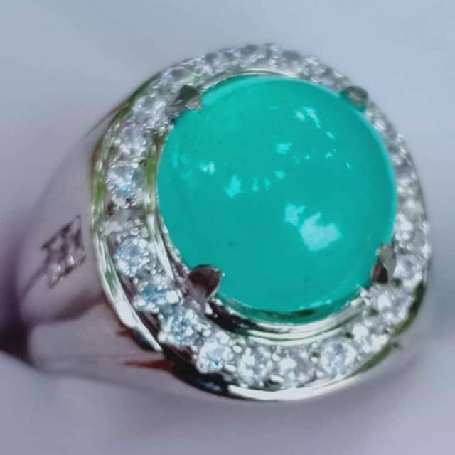 Batu natural bacan bluish green super crystal