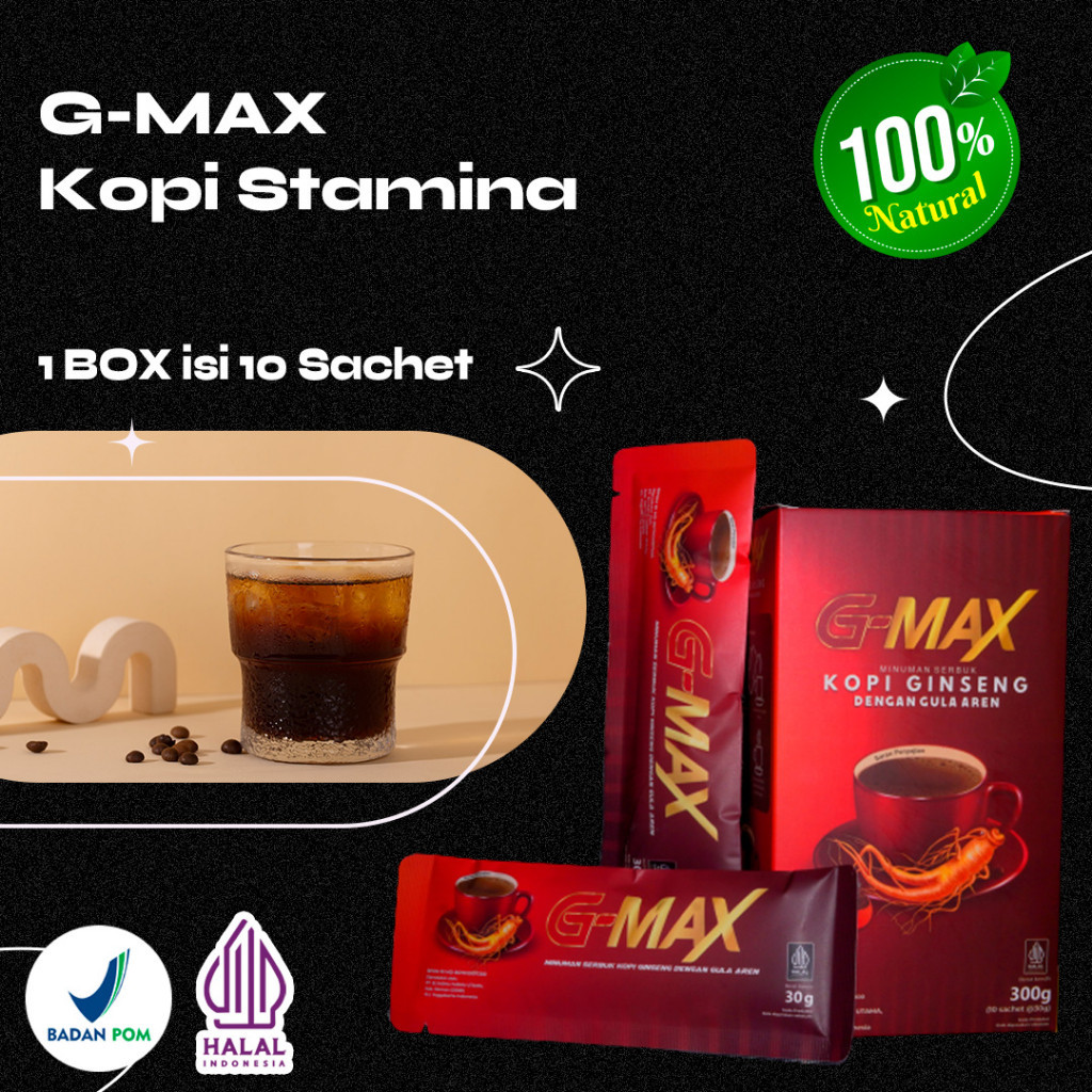 

PROMO BEST SELLER - Kopi Stamina Pria Wanita Terbaik - KOPI GMAX 1 BOX 10sct