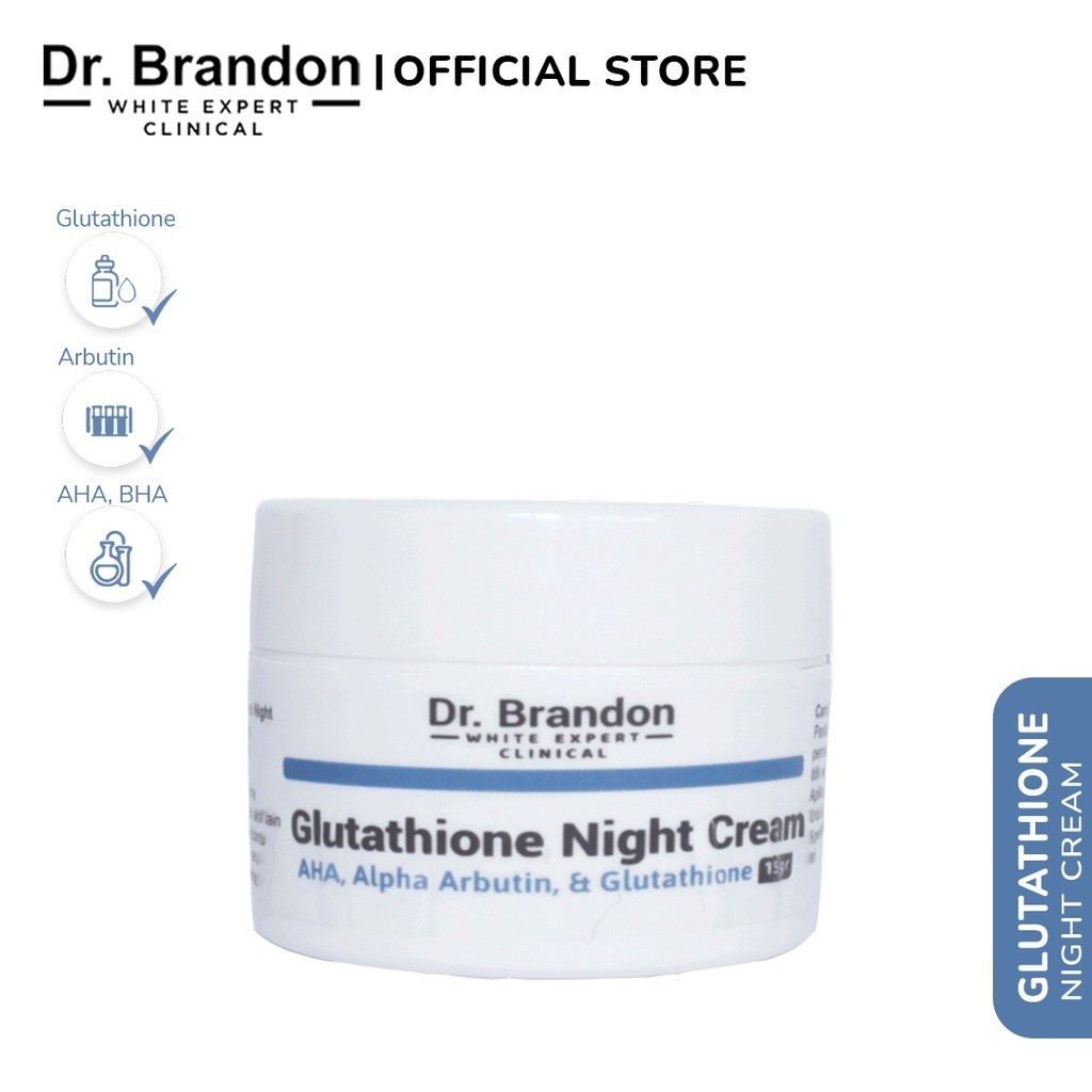 Dr Brandon Glutathione Night Cream  Krim Malam Dr Brandon Dr.Brandon Dr. Brandon Official Shop Drbra