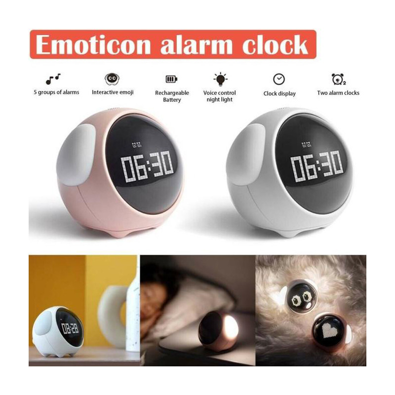Jam Alarm Clock Emoji Lucu Ekspresi Imut Lampu Tidur Jam Weker Hadiah Pacar Kado Anak LUCU