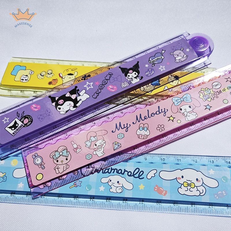 

Kartun lucu Sanrio penggaris penggaris lipat ganda penggaris lipat anak-anak penggaris gelombang alat tulis MK