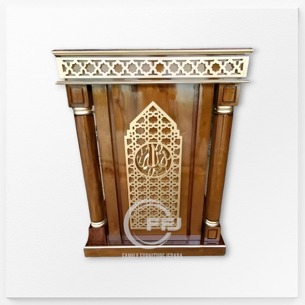 mimbar masjid minimalis | Mimbar pidato kayu jati | mimbar musholla minimalis