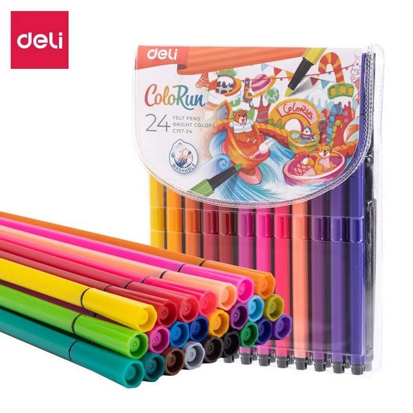 

Spidol / Marker Felt Pen Deli ColoRun 24 Warna - EC157-24