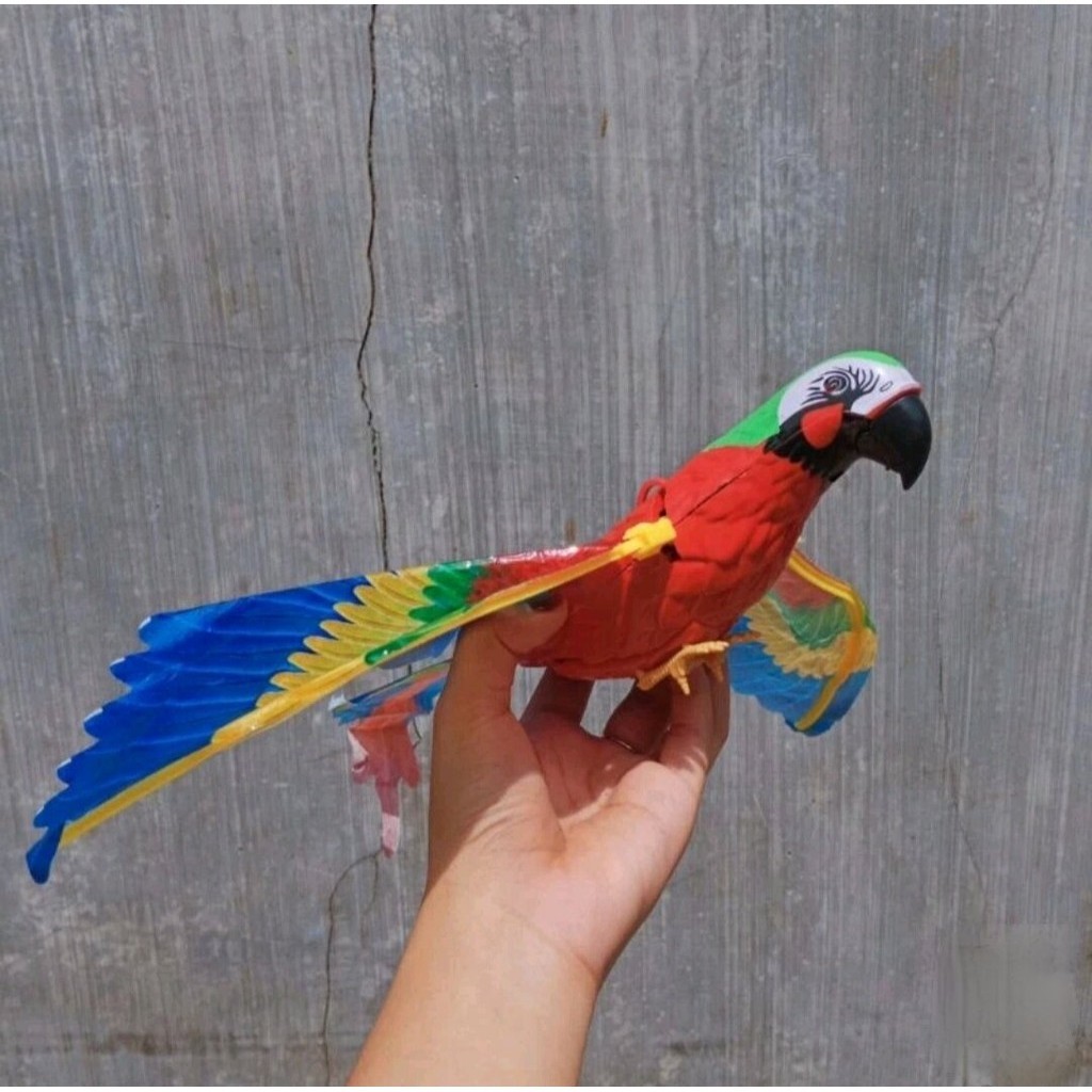 terlaris mainan burung kakaktua /burung parrot terbang/mainan burung beo gantung terbang ada musik
