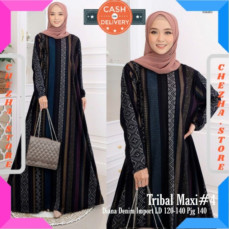 BAJU MUSMIL WANITA JUMBO LEBARAN 2024/ GAMIS MUSLIM WANITA JUMBO TRIBAL MAXI 4 LD 120 130 140 ALL SI