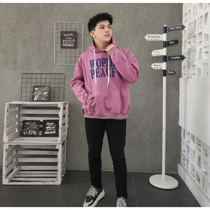 Hoodie Pria Premium Kekinian Outfit Fashion OOTD Cowok Wopld Murah Original