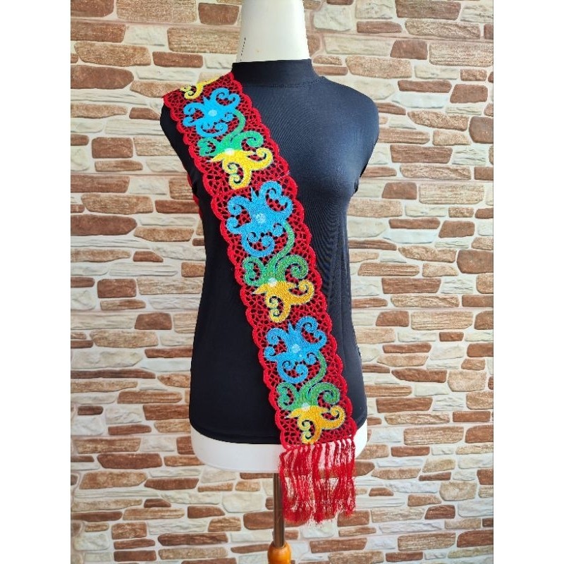 bordir slendang motif dayak