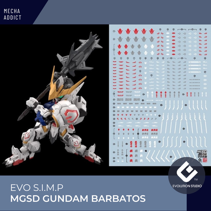 Water Slide Decal MGSD Gundam Barbatos by EVO SIMP - Fluorescent