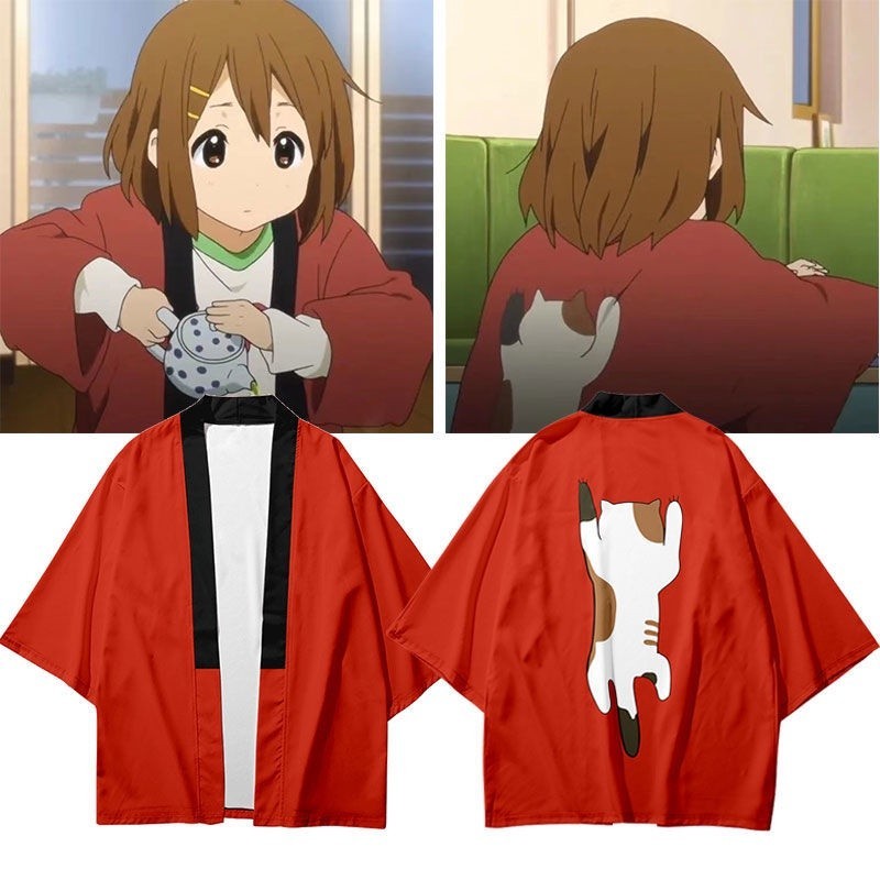 Baju Anime K-ON Hirasawa Yui Cosplay Girl Japanese Kimono Traditional Clothing Summer Cardigan Shirt
