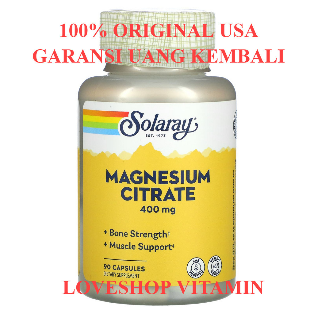 SOLARAY Magnesium Citrate 100% ORIGINAL Quatro Formula vit d3 k zinc | LOVESHOP VITAMIN