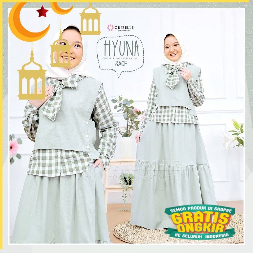 Gamis Remaja Terbaru 2024 Dress Muslim Rompi Kotak Kotak Baju Muslim Murah LALA DRESS/ anak kecil ta