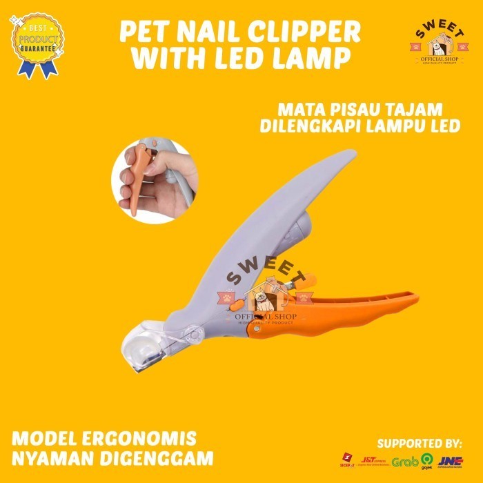 GUNTING KUKU KUCING ANJING DILENGKAPI SENTER LAMPU LED - PET COMFY